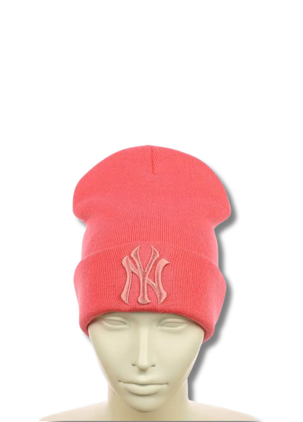 Шапка бини лонг с вышивкой Нью Йорк / New York No Brand Шапка вишивкою (342058545)