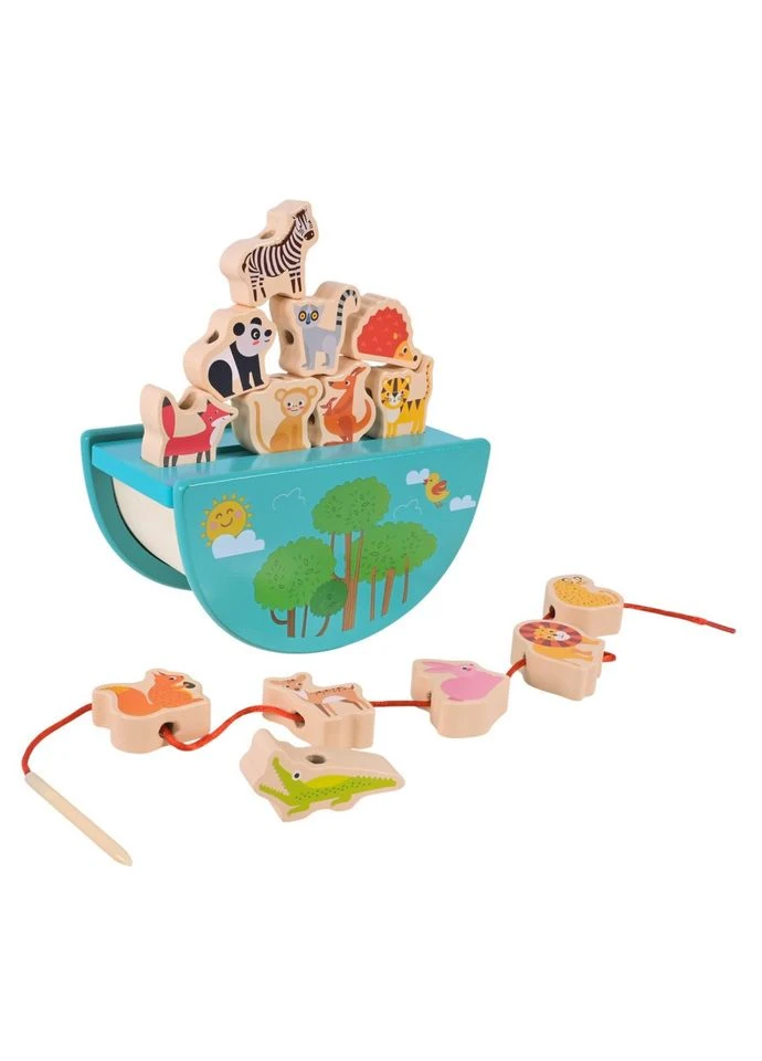Деревянная игрушка Балансир-шнуровка 2 в 1 C9406 No Brand (387027798)