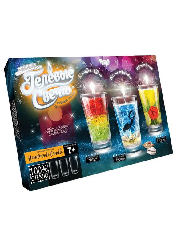 Комплект для детского творчества "Гелевые свечи" GS-02-01 для оформления интерьера No Brand (315341863)