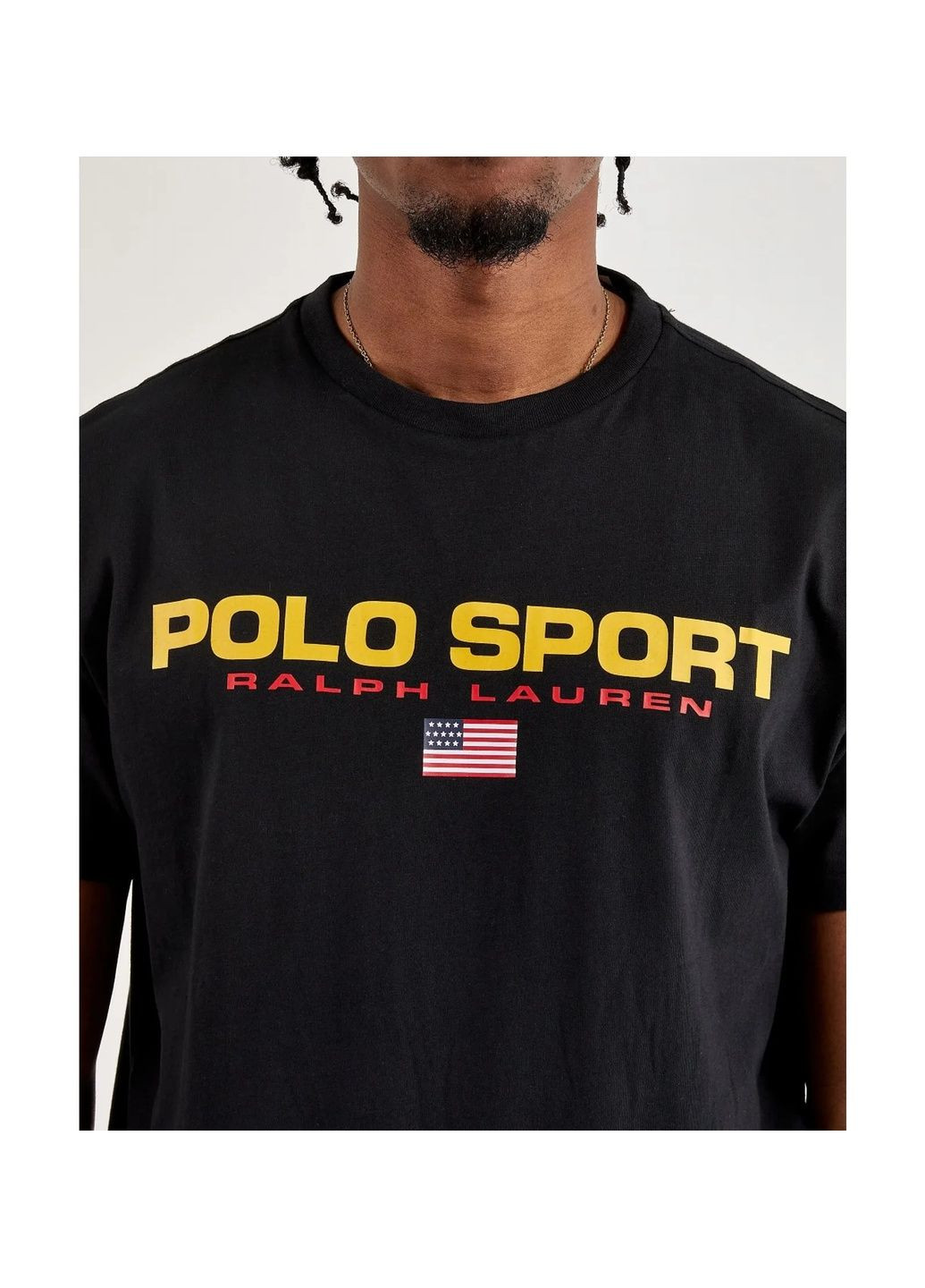 Черная футболка мужская sport jersey tee black 710750444020 Polo Ralph Lauren