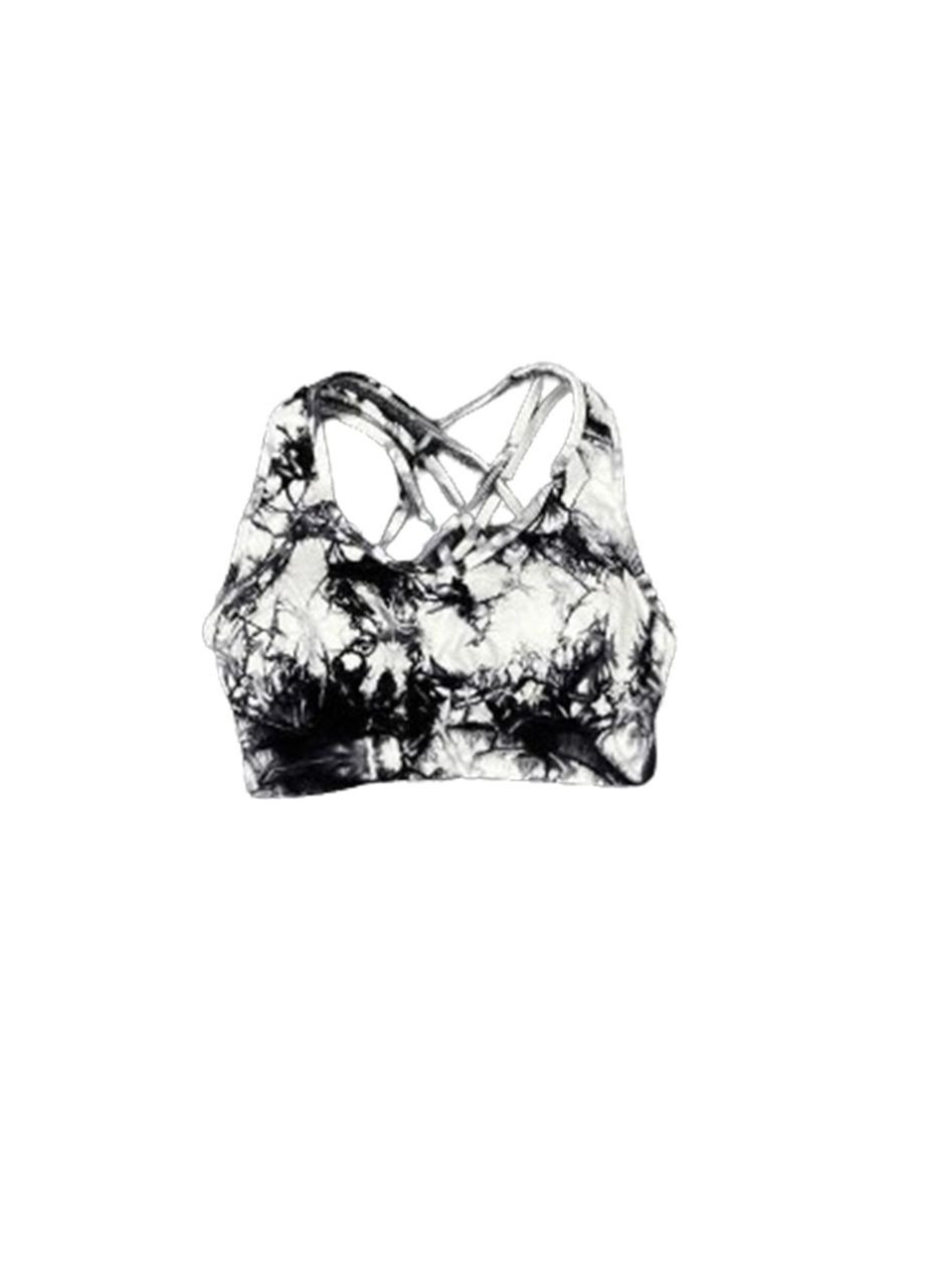 Топ с мраморным принтом черно-белого цвета, размер L Trends (330756885)