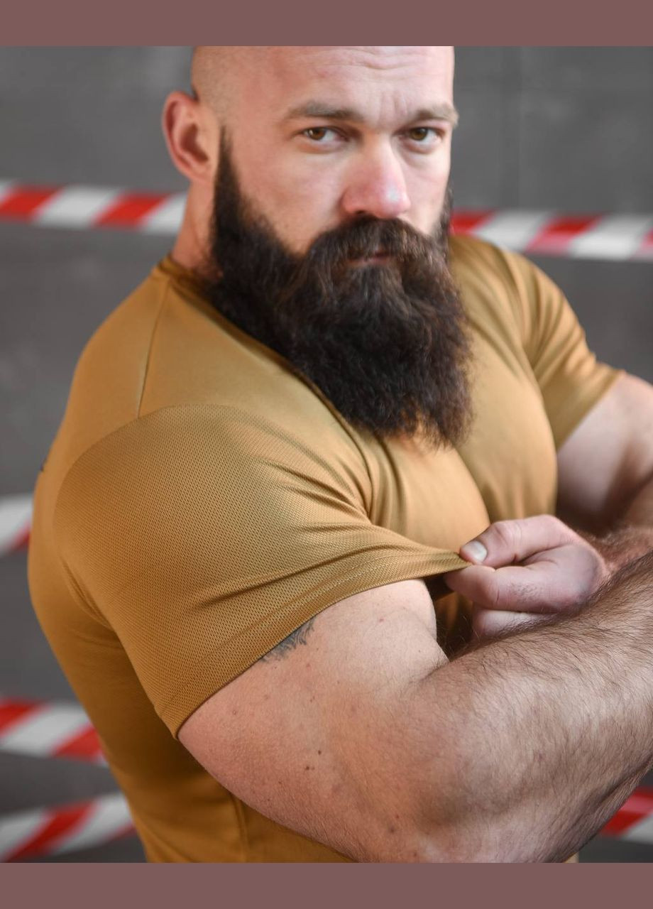 Тактична потовідвідна футболка Це наша посадка койот No Brand (317640928)