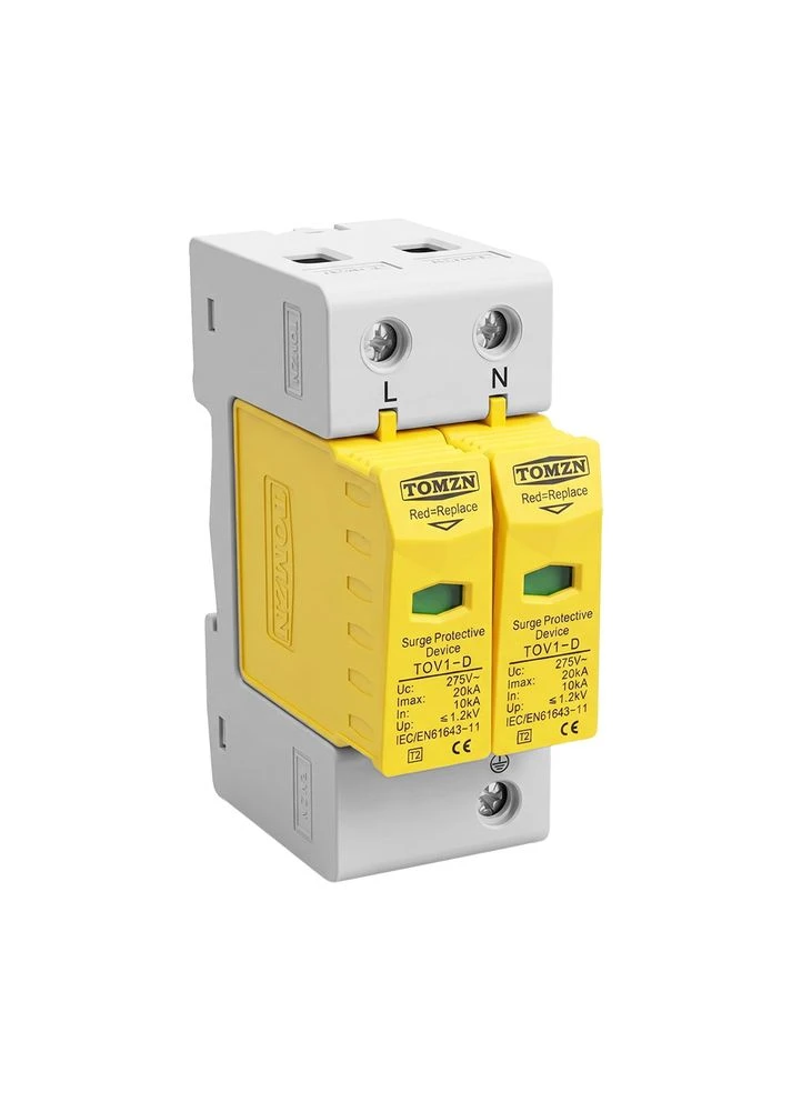Ограничитель напряжения TOV1-20/2P 275V AC 10-20kA под DIN-рейку 2 полюса (51-00127) Tomzn (388862444)