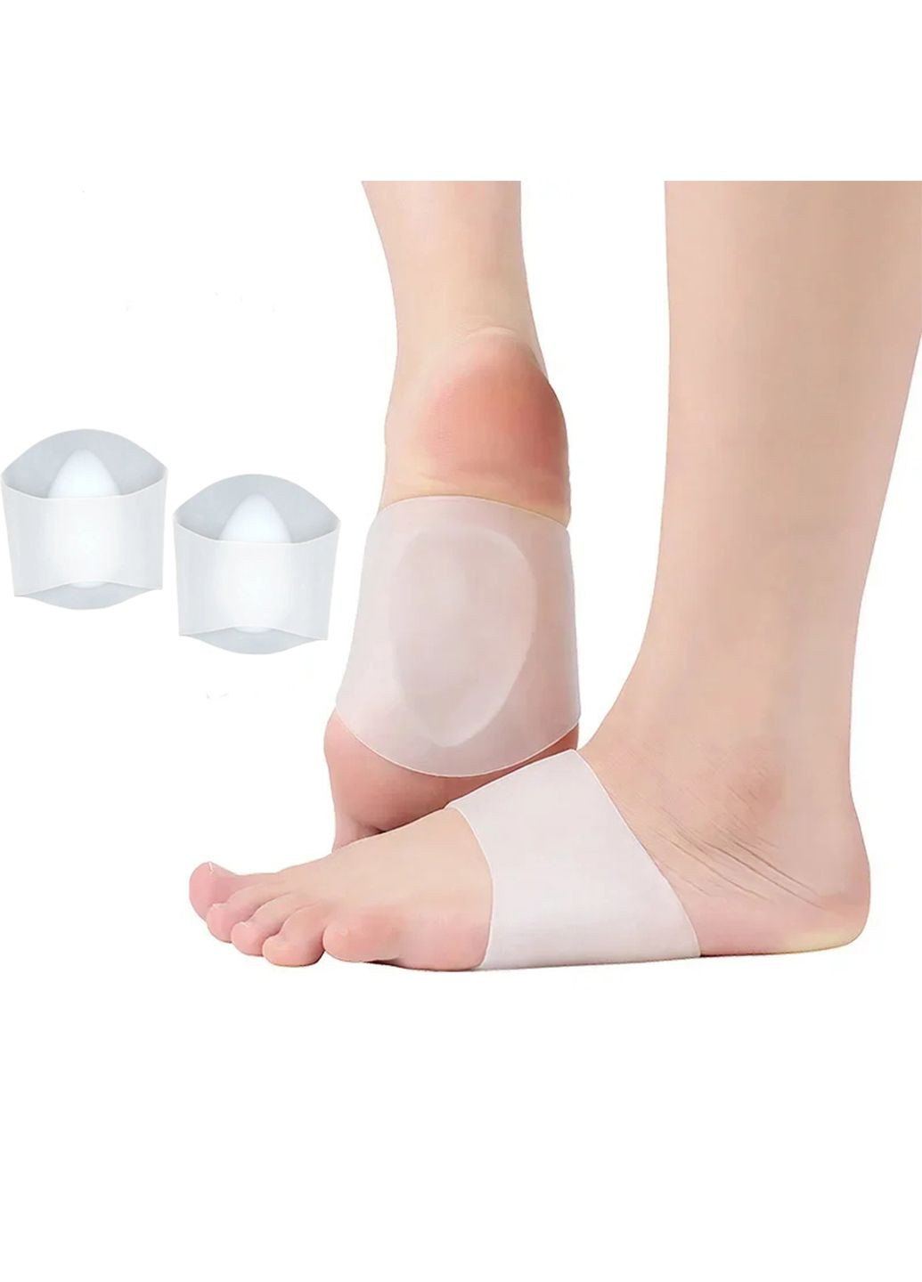 Силіконові ортопедичні напівустілки під склепіння стопи з функцією супінатора білі 1 пара No Brand (314872849)