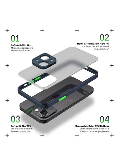 Чохол до мобільного телефона (ARM69708) ArmorStandart Frosted Matte Xiaomi 13T / 13T Pro Navy Blue (379163212)