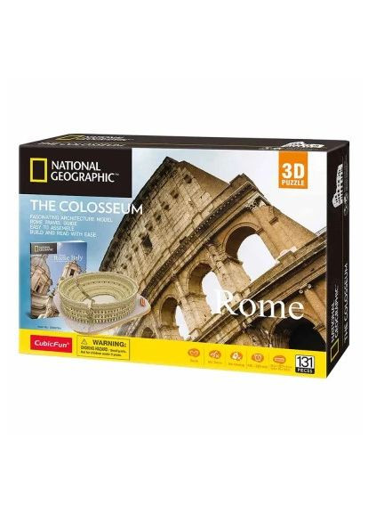 Пазл Cubic Fun Трехмерная головоломка-конструктор National Geographic Колизей (DS0976h) CubicFun Тривимірна головоломка-конструктор National Geogra (366158814)