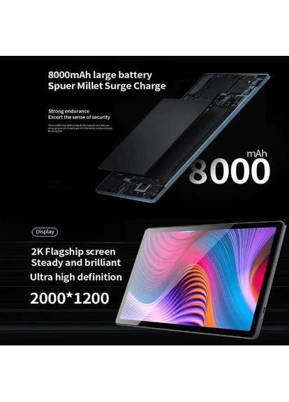 Планшет 10" P60 8/256GB 2K Android 13 (серый) + чехол BDF (390156960)