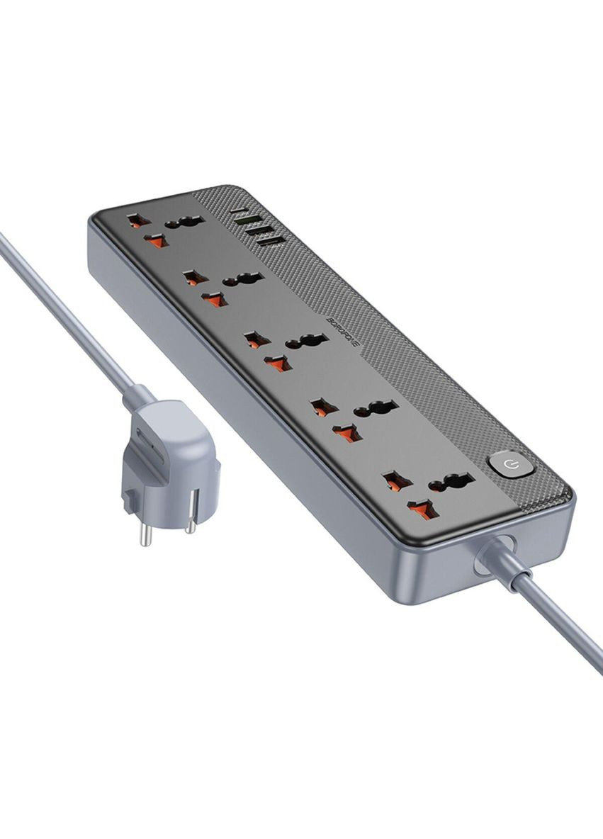 Мережевий подовжувач BAC5A Lord 5 position socket(PD20W/1C3A)(EU) Black Borofone (335807105)