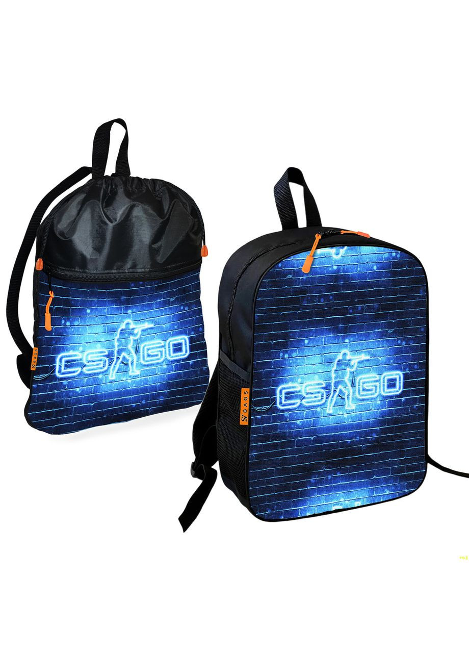 Шкільний рюкзак дитячий Counter-Strike + Сумка для взуття спортивної форми рюкзак-мішок для хлопчика (1913) No Brand (328200542)