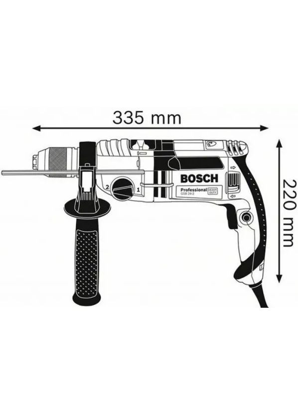 Дриль ударний GSB 24-2 (0.601.19C.801) Bosch (360424088)