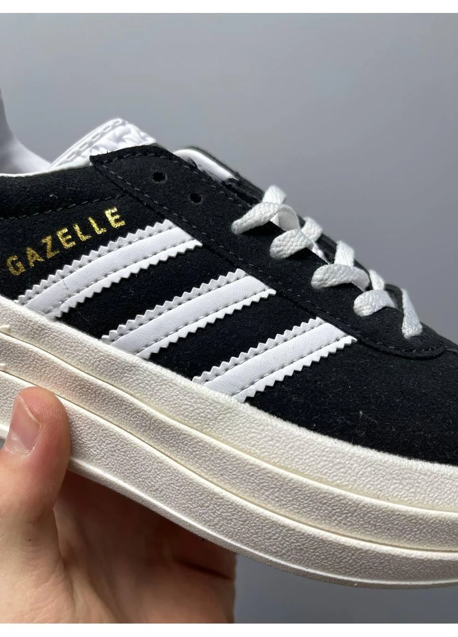 Білі кросівки чоловічі adidas gazelle bold black white адідас газель білі демісезон No Brand