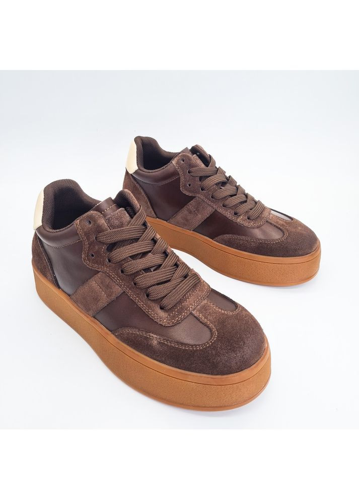 Кроссовки (р) Замша/Кожа 0-1-1-AM-5832-2-19 Baderus тёмно-коричневые (359377064)