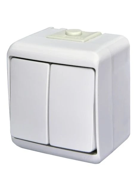 Выключатель 2-клавишный накладной, белый, IP 54 Hermetics 4668001 ETI (401474877)