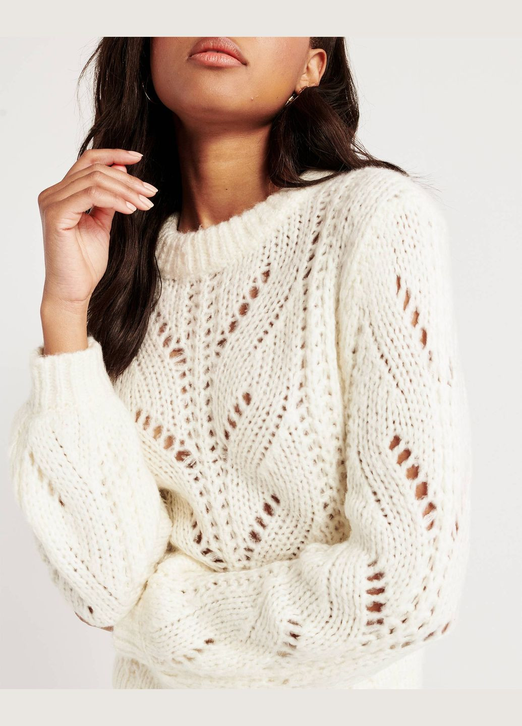 Белый демисезонный свитер женский - свитер af7191w Abercrombie & Fitch