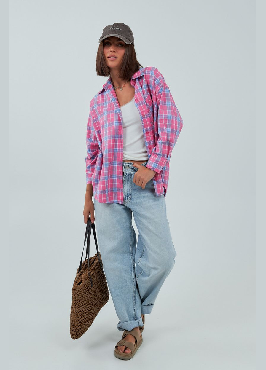 Жіноча сорочка в клітку з кишенею Lurex (343277269)