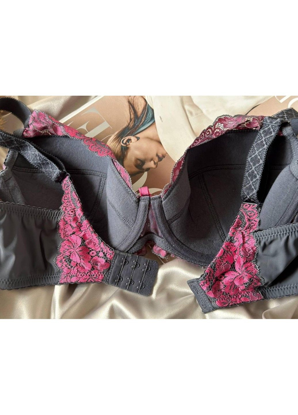 Розовый бюстгальтер розовый с серым Lanny Mode