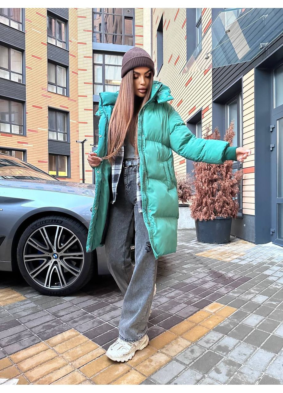 Зеленый демисезонный Пуховик Style Point