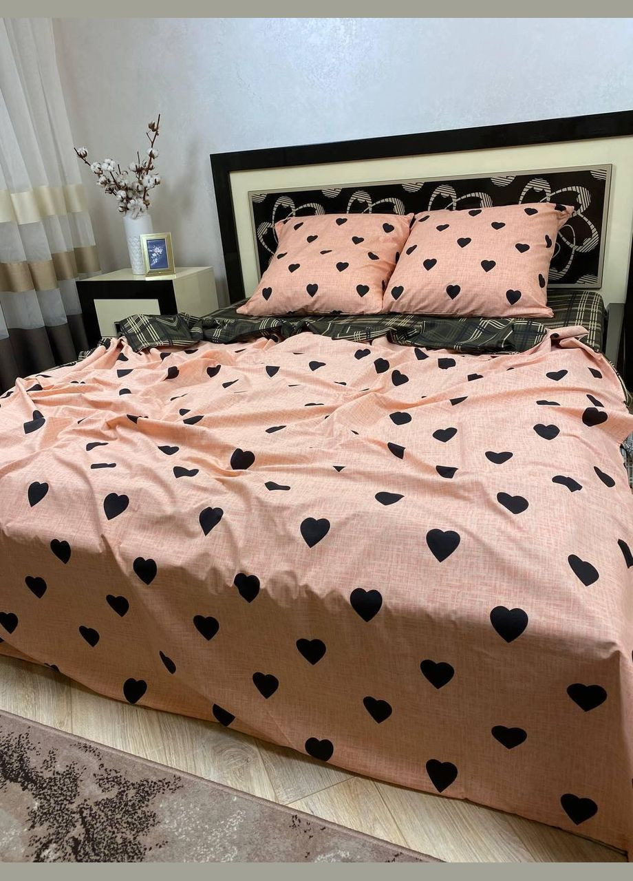 Постельное белье хлопковое Аморе Двуспальное Простынь на резинке 160x200х20 Бязь Пудровое 70 х 70 No Brand (303700477)