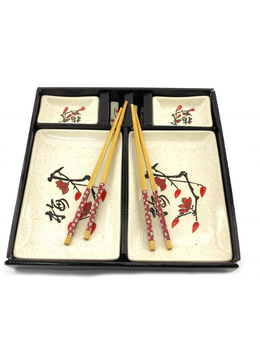 Сервіз для суші 28х28,3х3,5 см Сакура з іероглфіом No Brand (317041979)