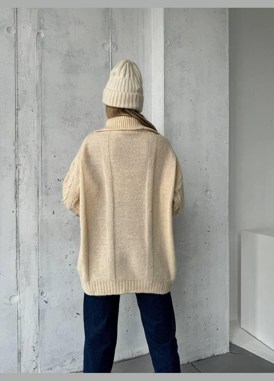 Бежевый зимний свитер 3934 No Brand
