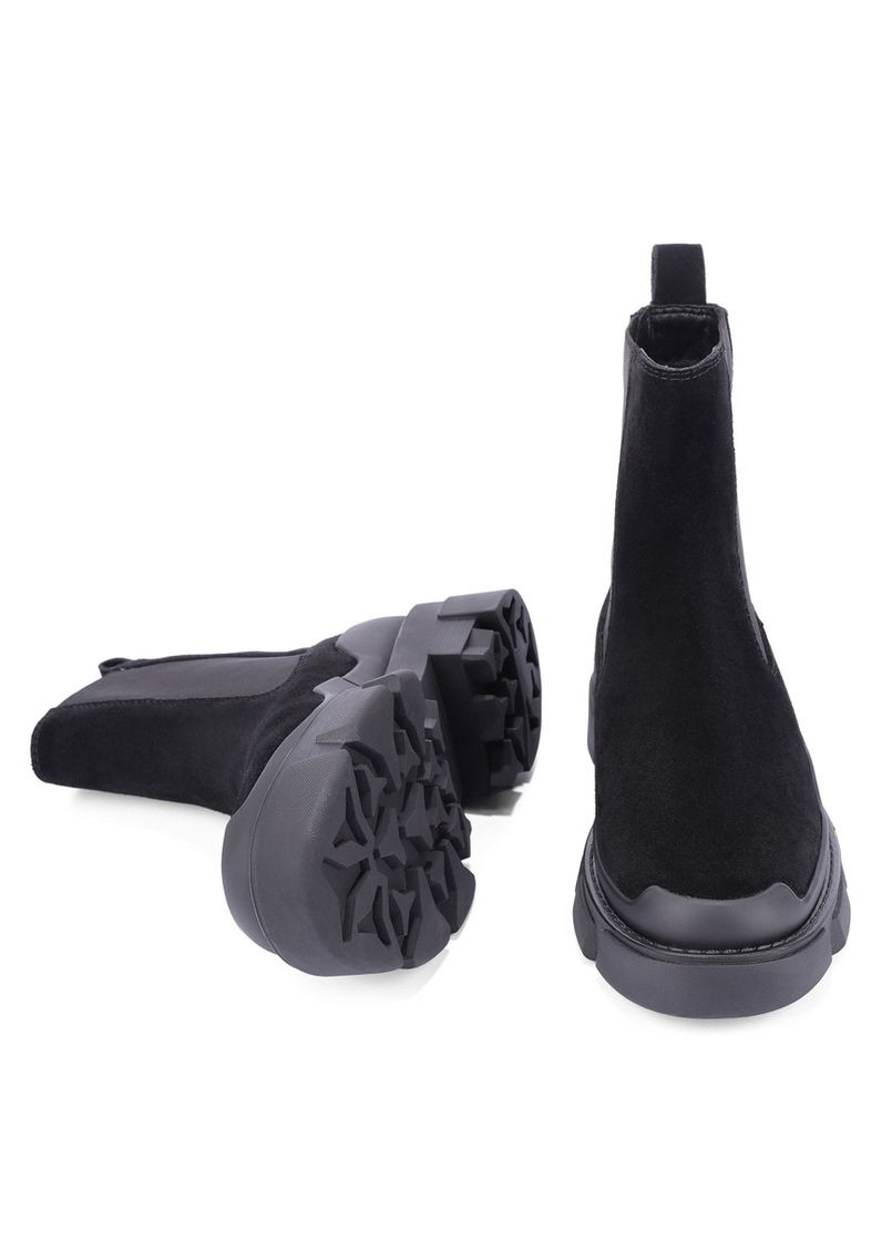 Зимние женские ботинки 25d05-1 черный велюр MIRATON тканевые