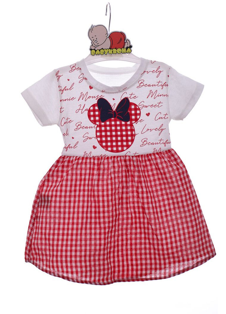 Червона сукня бавовняна для дівчинки mimix з принтом мінні червоне 104 см (44863) BABYKROHA (323469663)