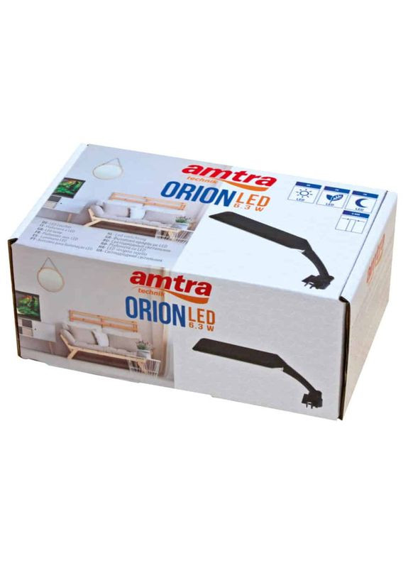 Лампа для аквариума черная PLAFONIERA ORION LED 3 цвета, 6.3Вт 215х65 мм (*) Amtra (300693861)