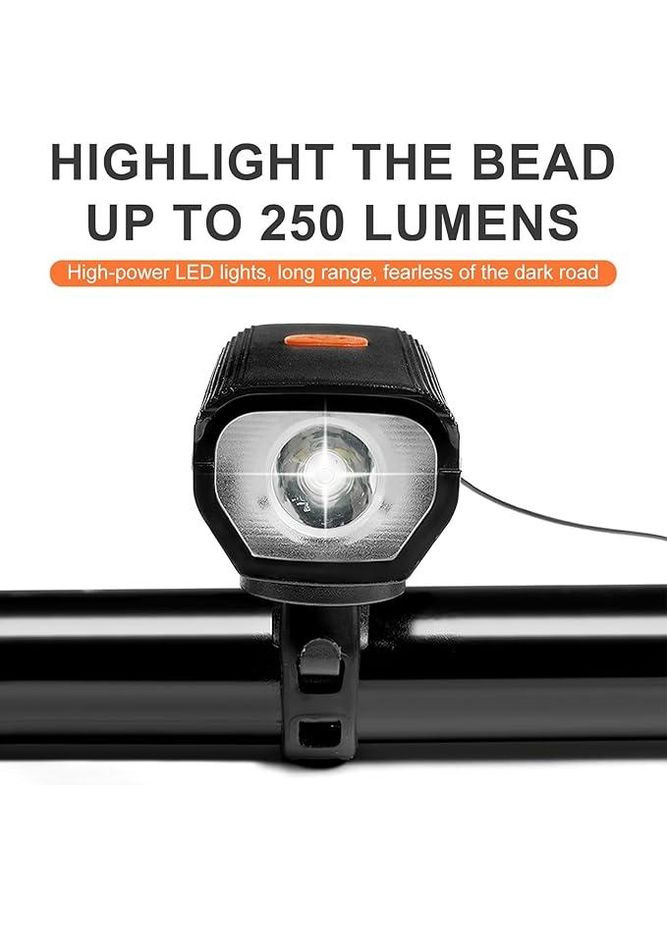 Велосипедный фонарь Kinberry передний с клаксоном 120 дБ, USB, IPX5, 3 режима (для MTB и шоссе) No Brand (316699205)