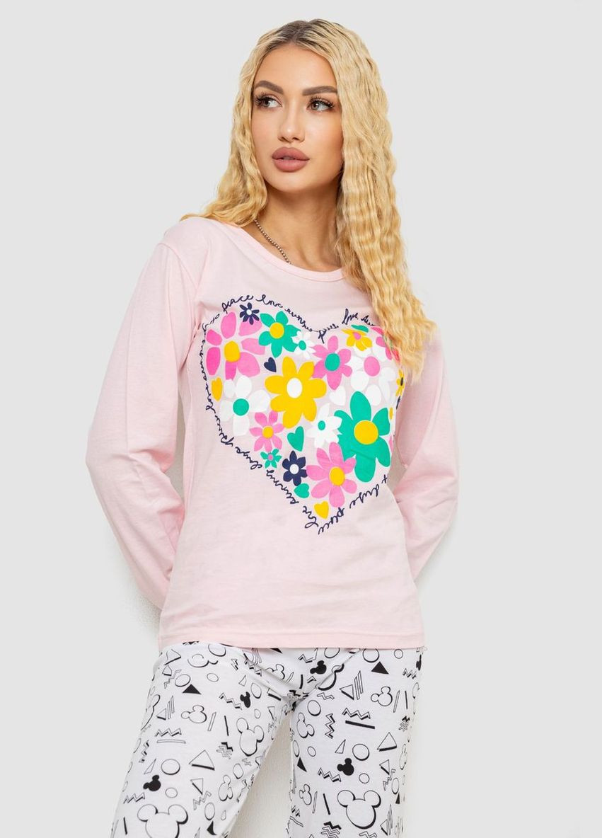 Розовая пижама женская с принтом, 243r1051 Ager