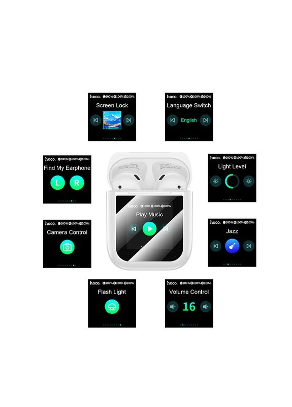 Бездротові TWS навушники EW80 Magnificent with Touch Screen White Hoco (382609343)