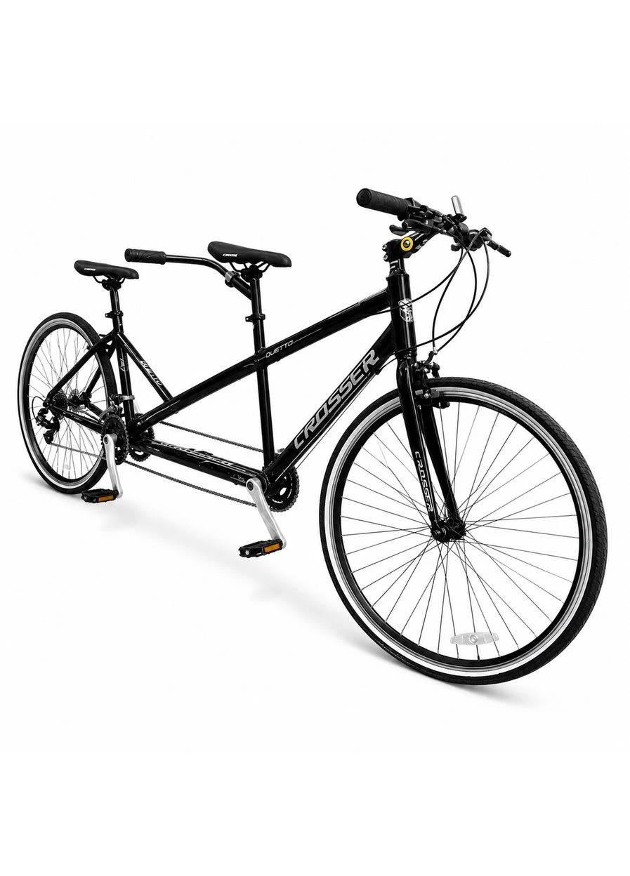 Велосипед тандем 28" Duetto Tandem 700C, 2-местный, Shimano Claris, алюминий, черный Crosser (391491783)