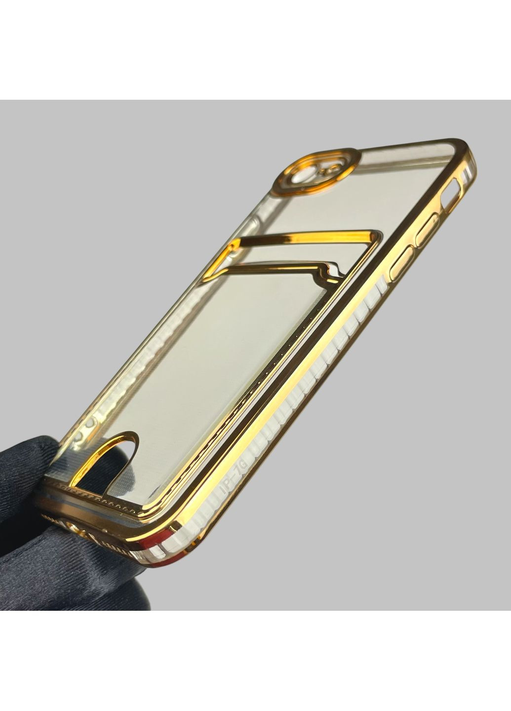 Чохол для iPhone SE 2020 із золотою окантовкою з кишенькою для карток на айфон се 2020 золотий Apple (366020592)