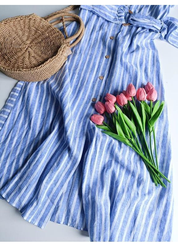 Белое полосатое платье-рубашка Zara