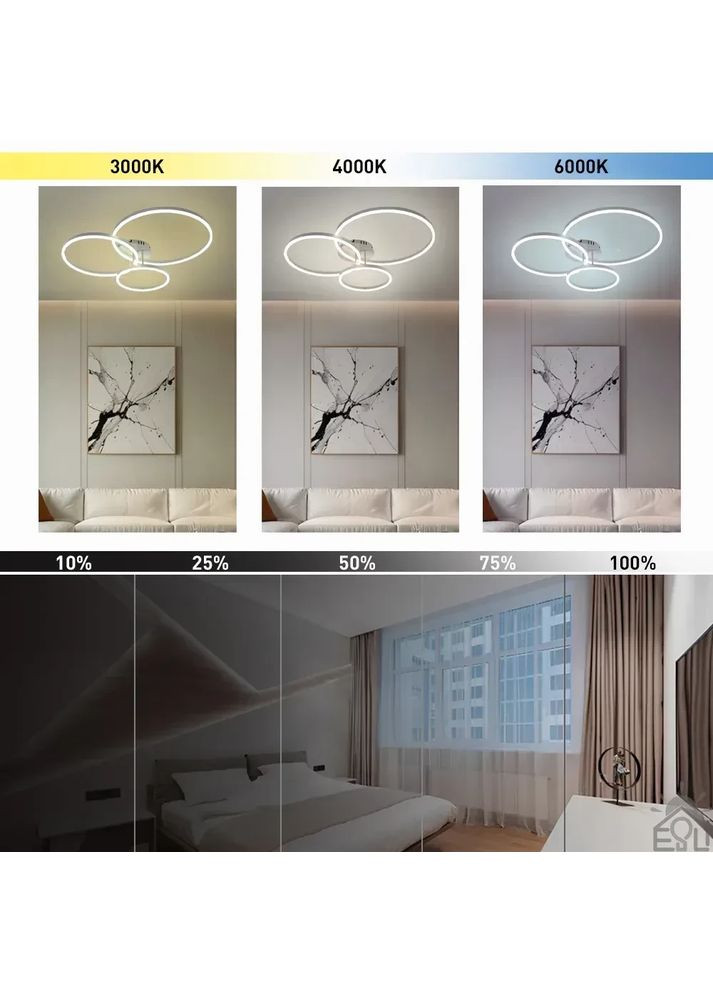 Смарт люстра управляемая светодиодная COCO 3R 105 Вт 762x675x150 мм Белая ESLLSE (369405473)