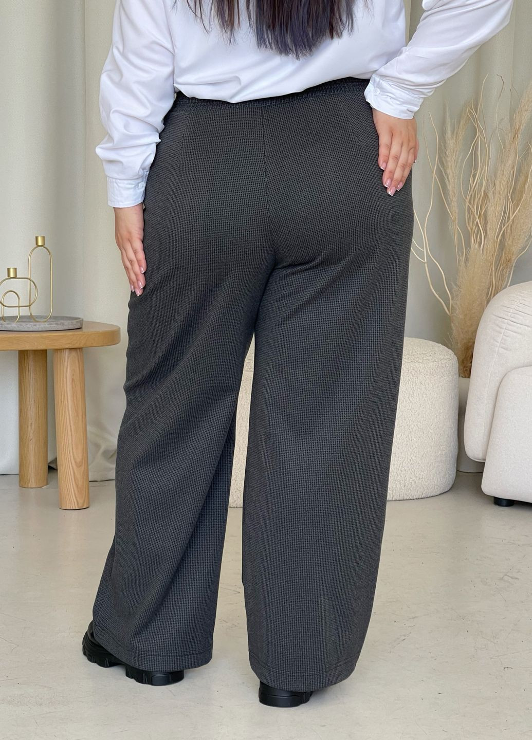 Кашемірові зимові теплі широкі штани палаццо пояс на резинці Merlini Карнера (303988929)