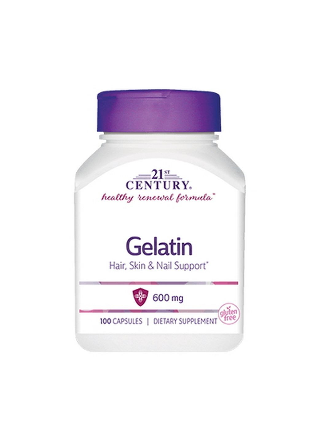 Препарат для суглобів та зв'язок Gelatin 600 mg, 100 капсул 21st Century (294927824)