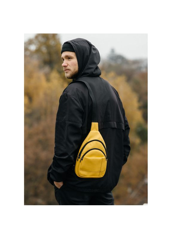 Мужская сумка слинг через плечо Brooklyn желтая Sambag (352165846)