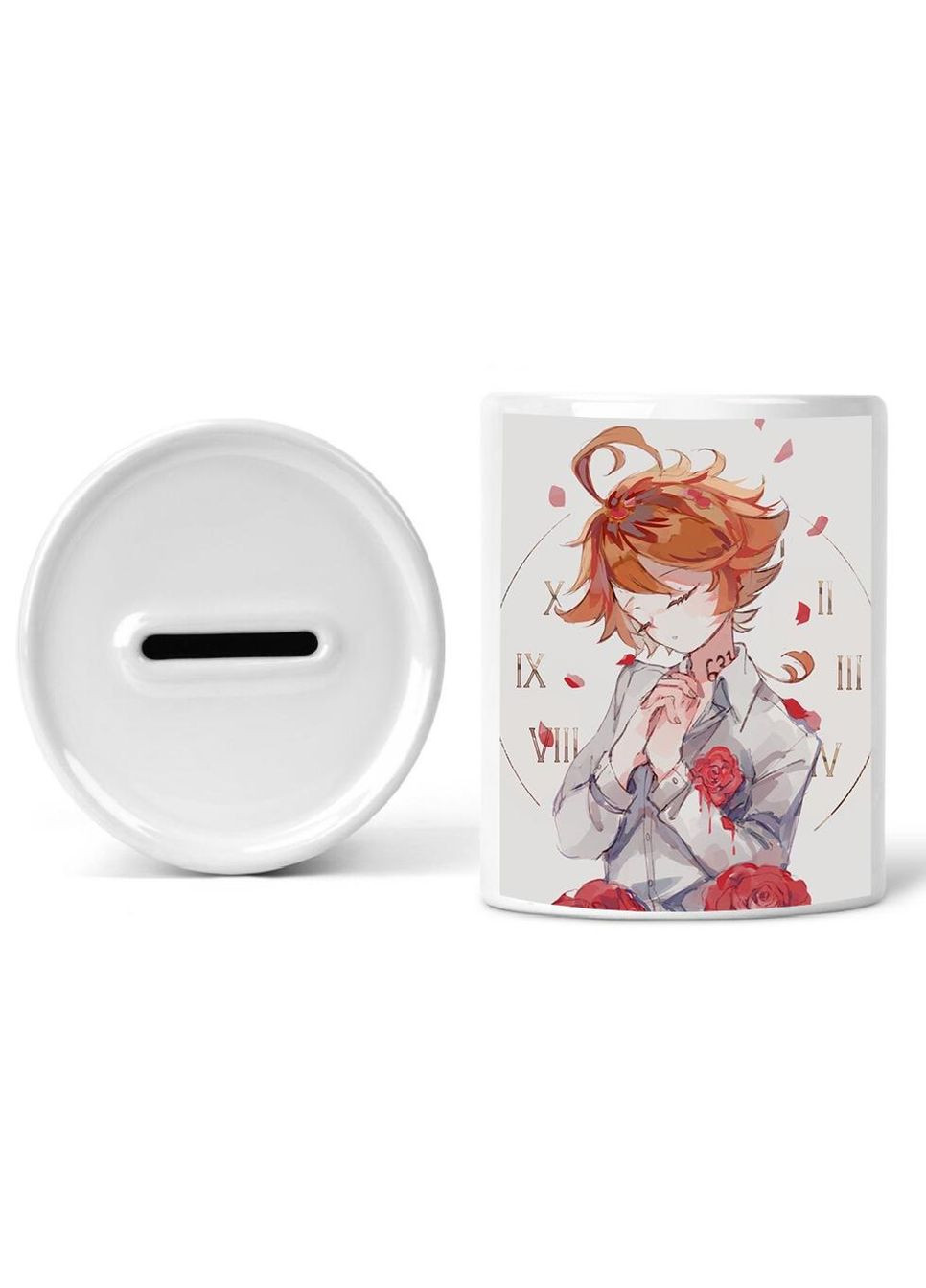 Скарбничка, копілка для грошей Аніме Обіцяний Неверленд #0009 біла керамічна No Brand (315044670)