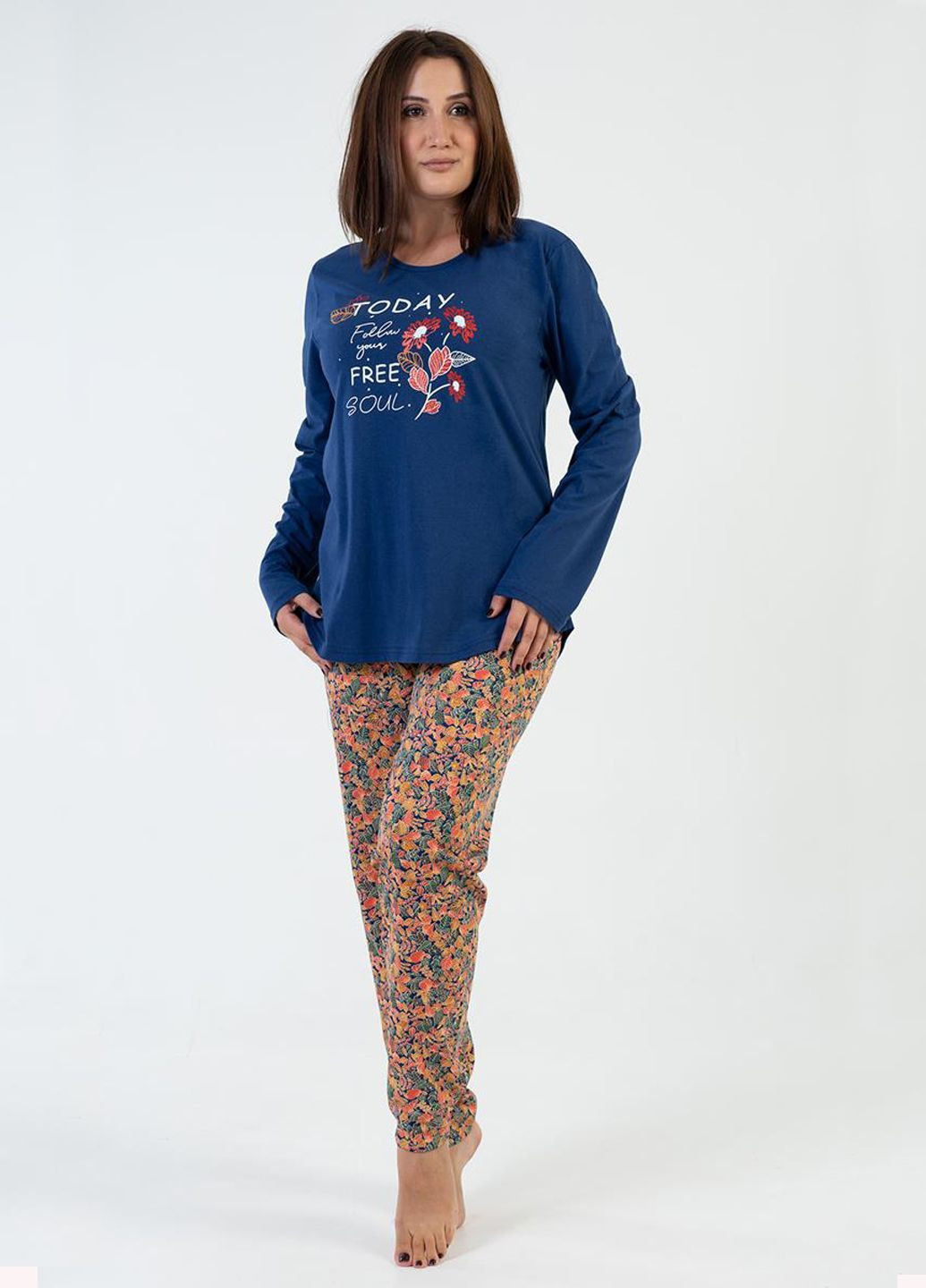 Темно-синя всесезон піжама жіноча Vienetta