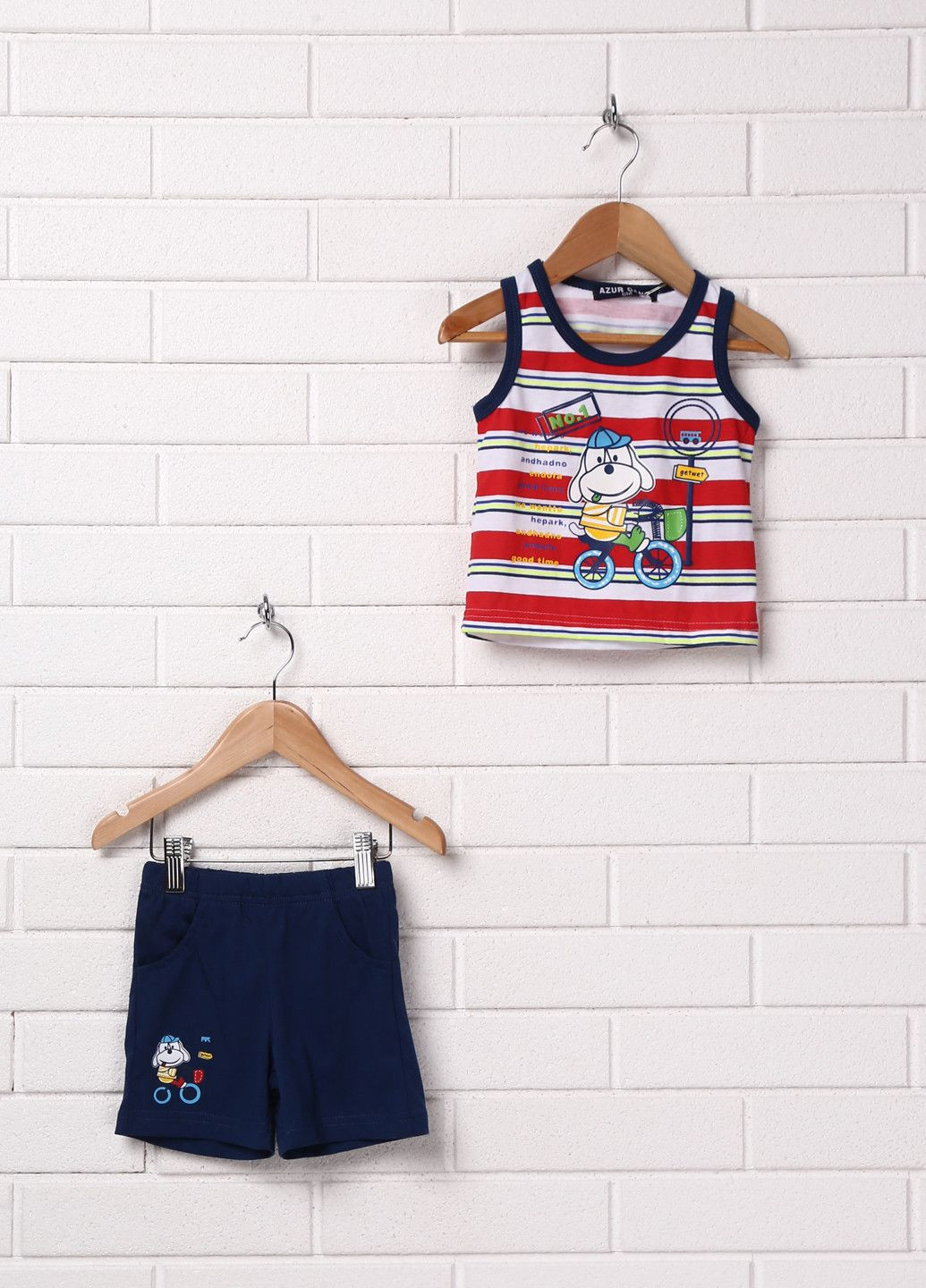 Темно-синій літній костюм azurooo1 салатовий Azur Gang