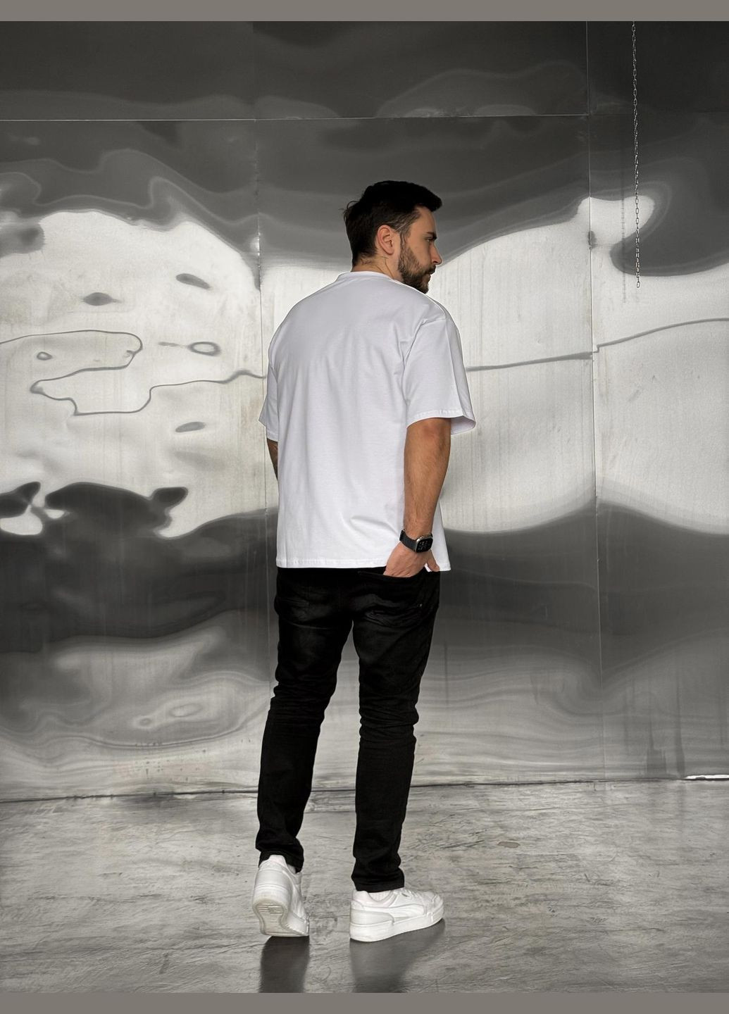 Белая базовая оверсайз футболка️🔝 Luna