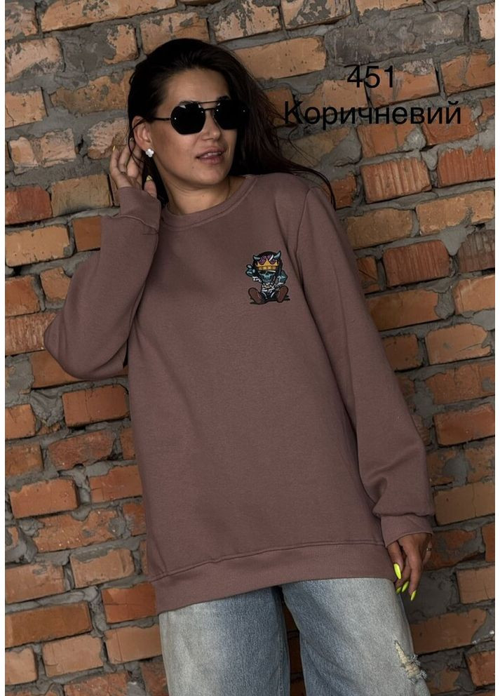 Жіночий батник світшот мокко на флісі зимовий теплий М. Л Fabregas (361866430)