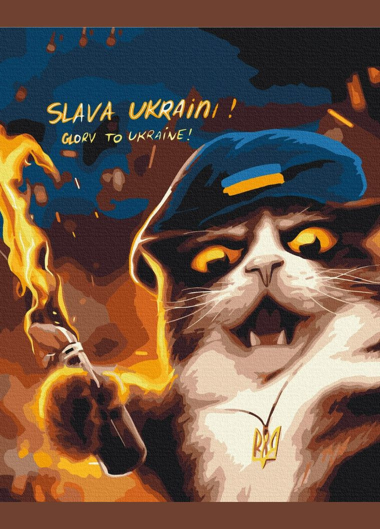 Картина за номерами на підрамнику Котик повстанець ©Маріанна Пащук Brushme (317259131)