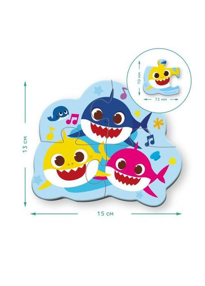 Пазл "Baby Shark" (2 пазли × 2 ел., 2 пазли × 3 ел., 2 пазли × 4 ел.) Dodo (372822578)