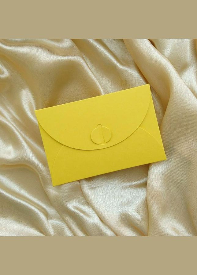 Подарунковий конверт 80х120 мм з кольорового дизайнерського картону Жовтий No Brand (326063703)