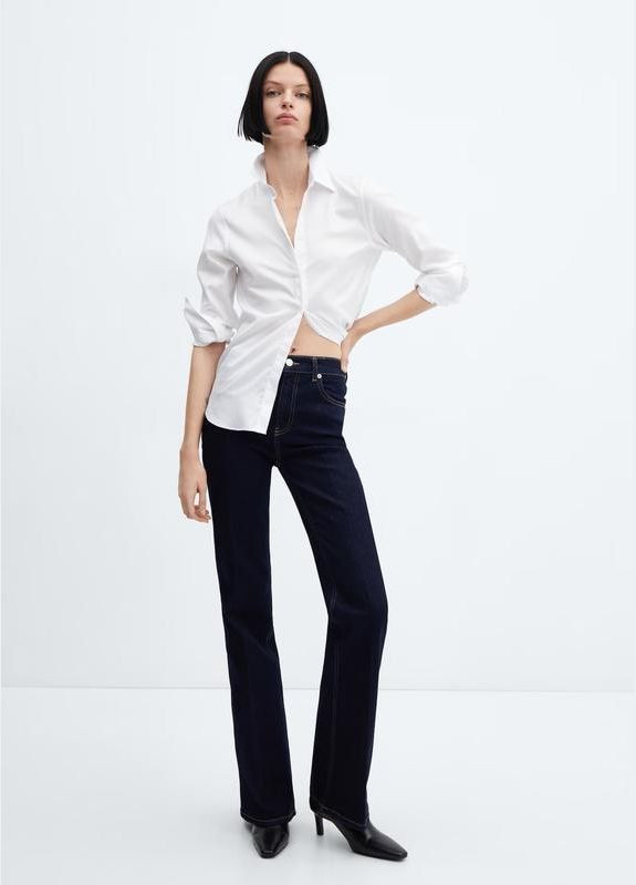 Темно-сині джинси кльош flare на високий ріст середня посадка Mango - (325695499)