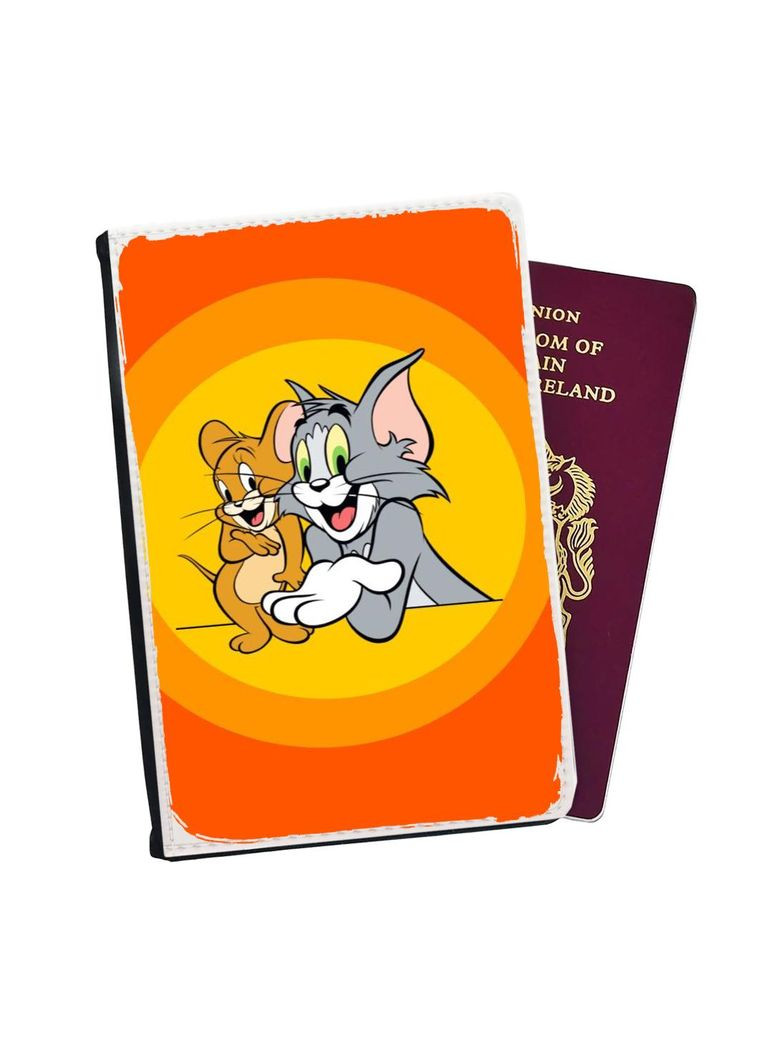 Портмоне - Обкладинка на паспорт, автодокументи з відсіками Том и Джері #003 Чорний No Brand (317553740)