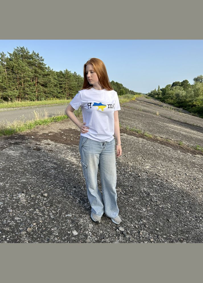 Футболка з принтом Home унісекс біла (TSHWL-101983) Emily (313652817)