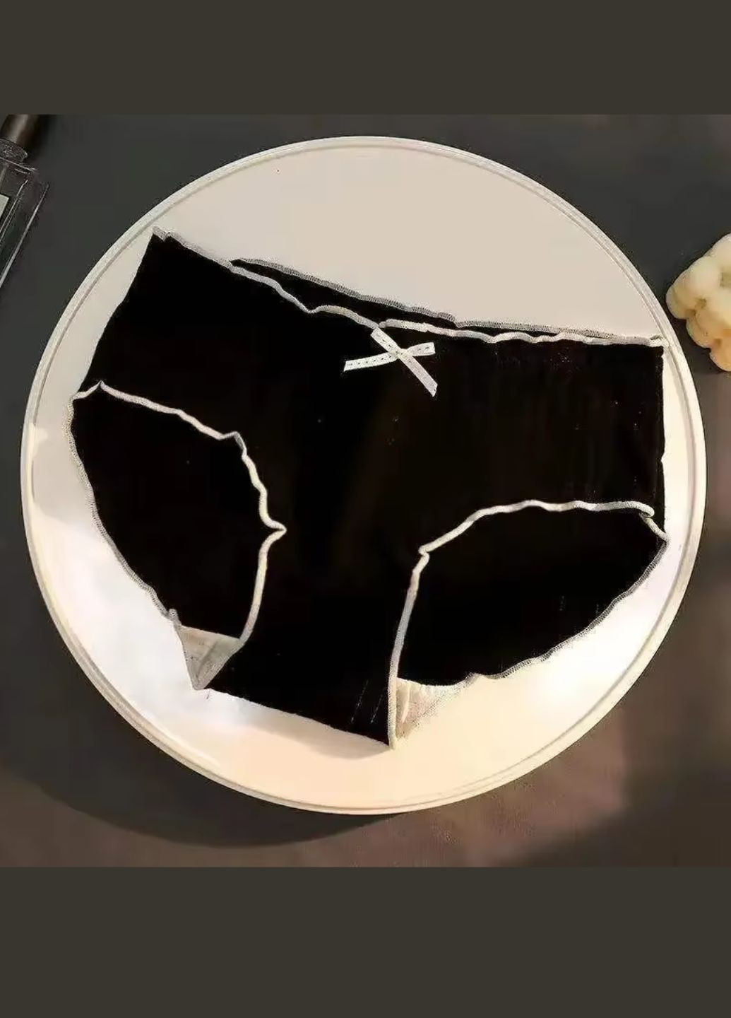 Трусики женские однотонные с белым ободком Ice Silk No Brand (316606228)