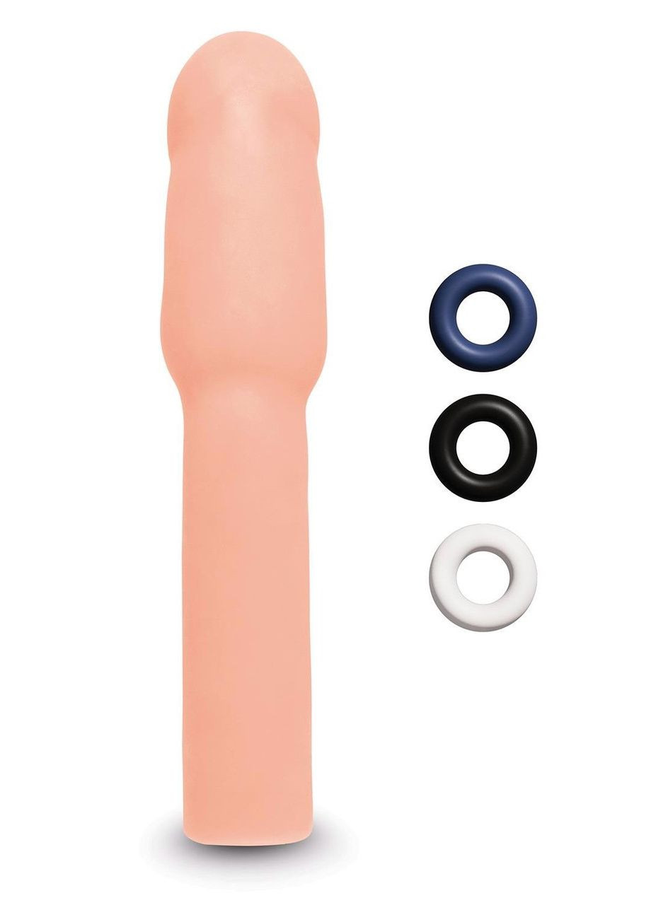 Насадка на пенис Size-Up Penis Extender с 3 эрекционными кольцами в наборе, бежевая No Brand (330617758)